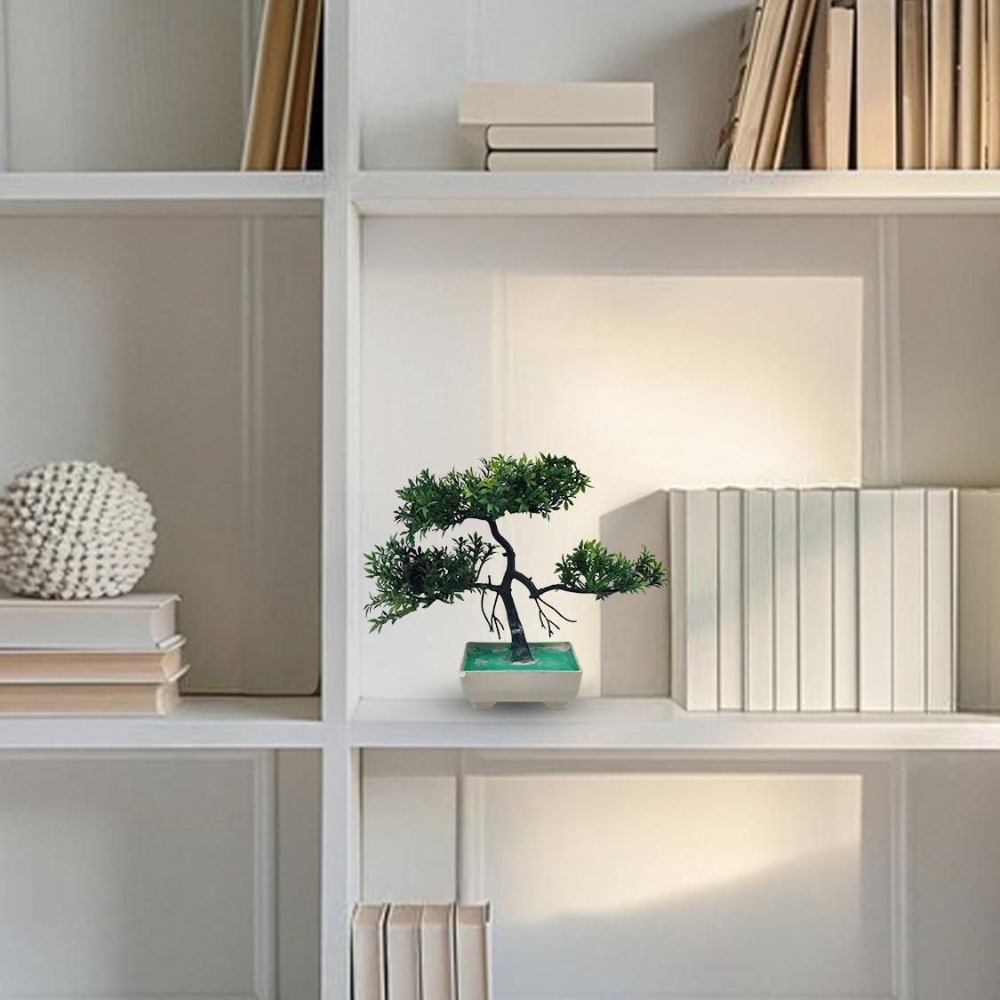 Green Artificial Bonsai Tree ( 1 Piece )– Bonsai Tree Room Decor for Home, Office & Bedroom | Best Artificial plaster Pot