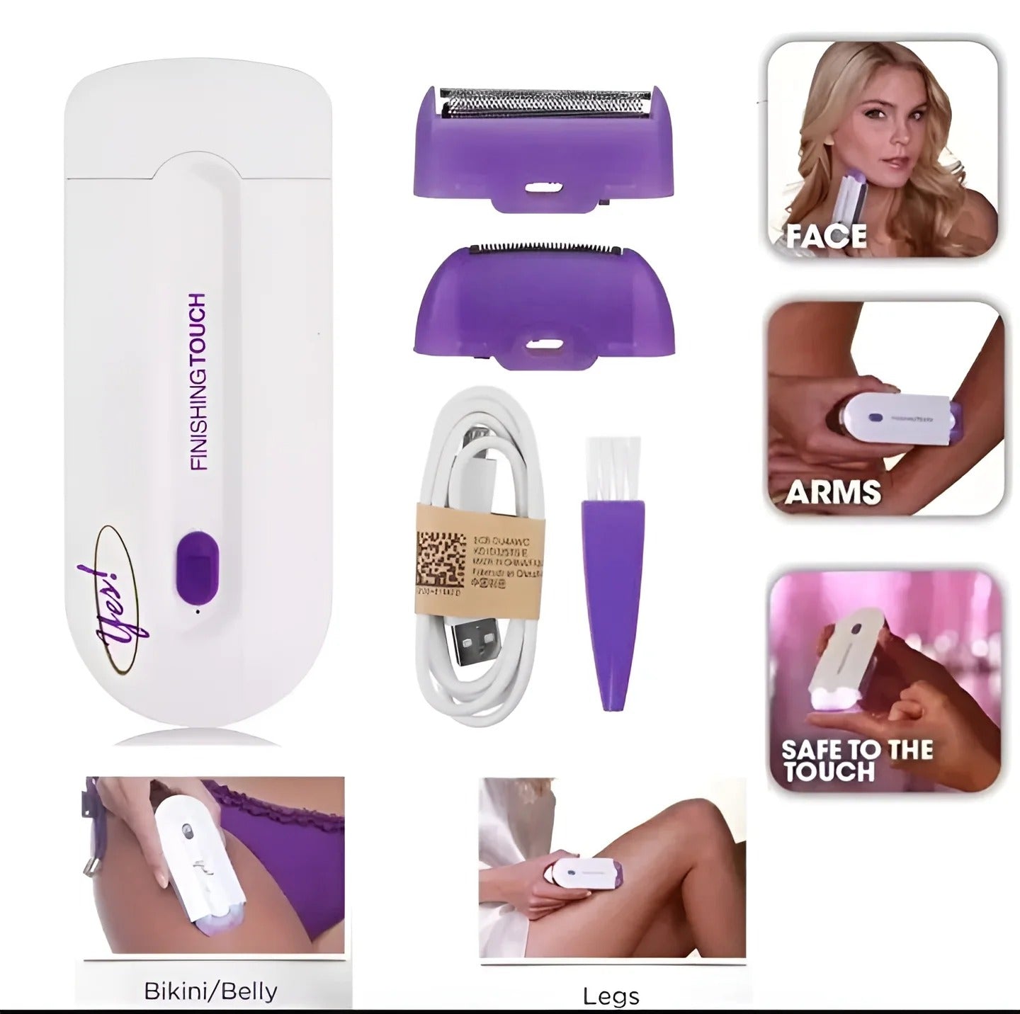 Women’s Electric Hair Remover with Advanced Sensa-Light Technology & Built-in LED Light | Safe & Painless Shaver for Face, Arms, Armpits, Legs & Full Body | Portable Lipstick-Design Razor, Washable Head, Gentle on Skin, Battery Operated